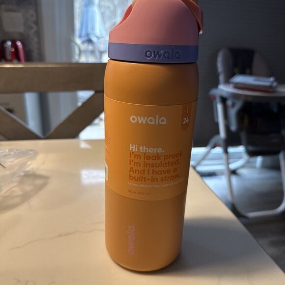 OWALA 32OZ FREESIP STAINLESS STEEL WATER BOTTLE - TANGY TANGO - Picture 1 of 11